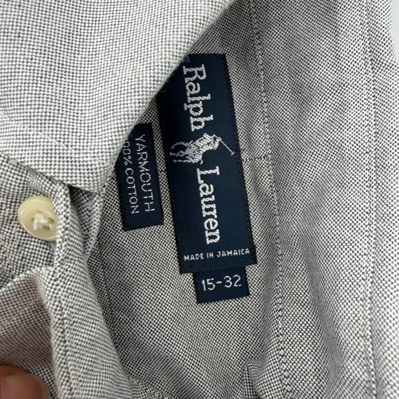 Polo Ralph Lauren Mens Oxford Button Down Shirt Gray Pony Logo Casual 15-32 M - Picture 6 of 11